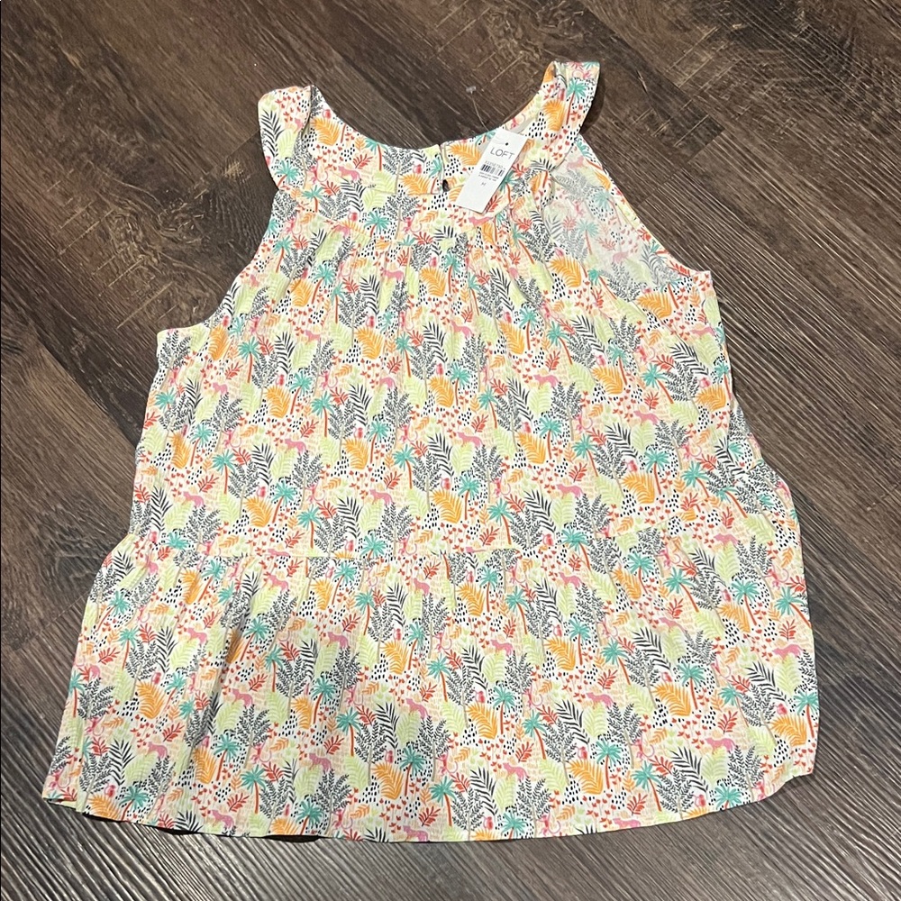 MWT LOFT Womens Tropical Print Tank Top